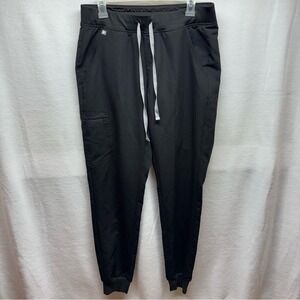 Figs Unisex Zamora Scrub Joggers Size M Black Medical Drawstring Stretch